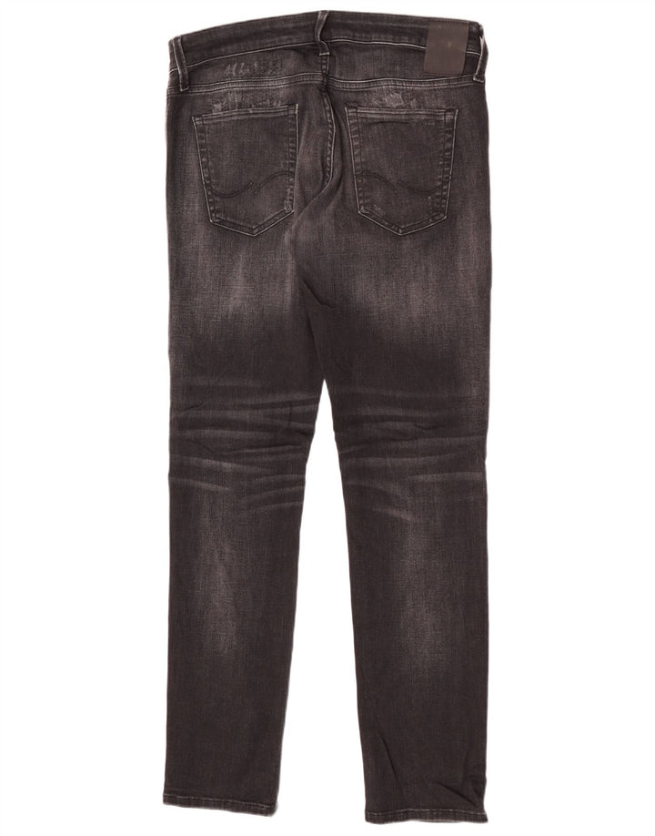 Jack & Jones Uomo GLENN Jeans slim effetto consumato W33 L32 cotone nero