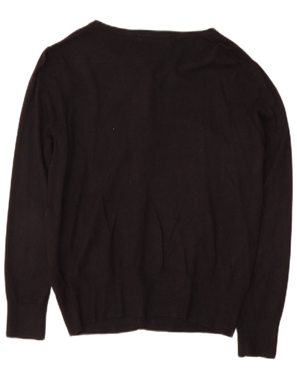 Maglione cardigan da donna Marks & Spencer UK 14 Viscosa nera media