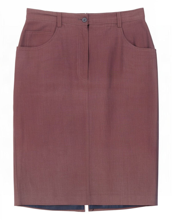 Belfe Womens Straight Skirt IT 42 Medium W28 Burgundy Silk