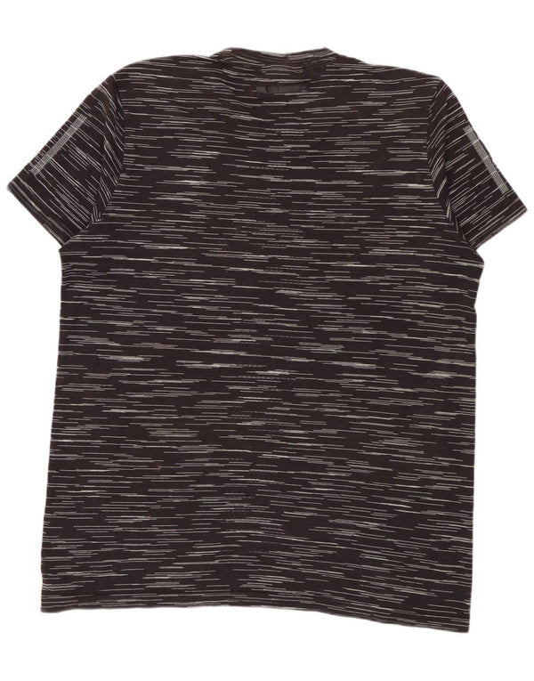 T-shirt ADIDAS da uomo Top in cotone gessato medio nero