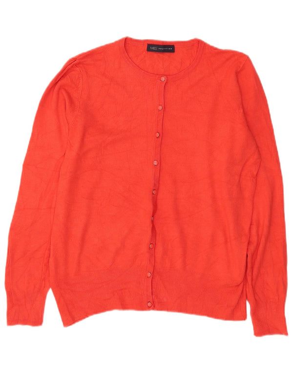 Maglione cardigan da donna Marks & Spencer UK 14 grande viscosa arancione