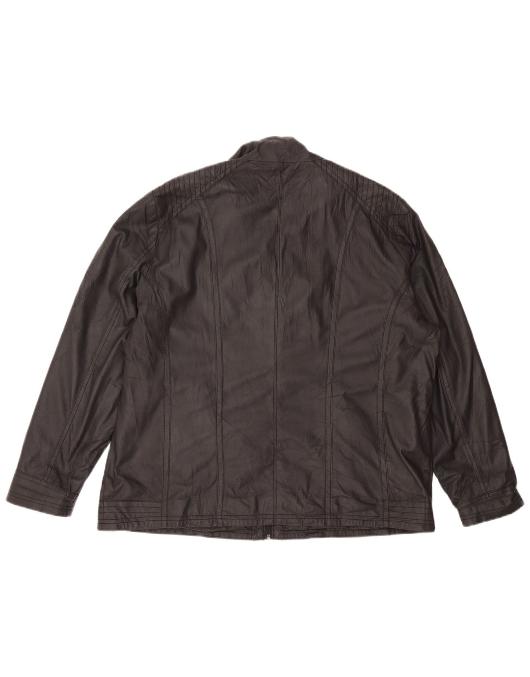 Giacca vintage da uomo in ecopelle IT 48 poliestere nero medio