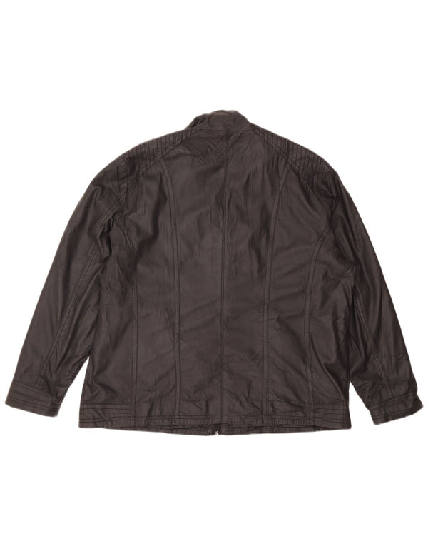 Giacca vintage da uomo in ecopelle IT 48 poliestere nero medio