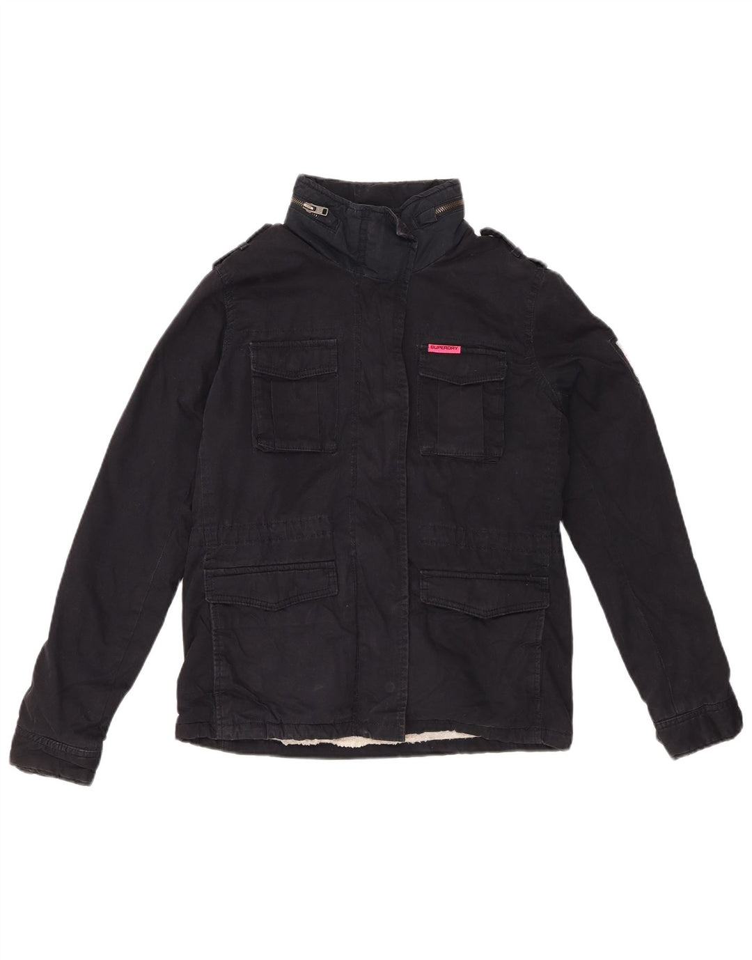 Giacca militare Sherpa da donna Superdry UK 10 Small Blu Navy