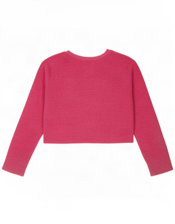 Top corto da donna Zara manica lunga UK 14 rosa medio