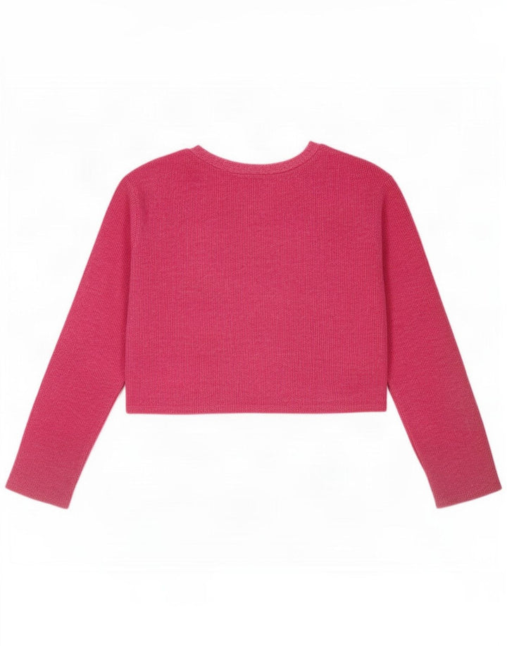 Top corto da donna Zara manica lunga UK 14 rosa medio