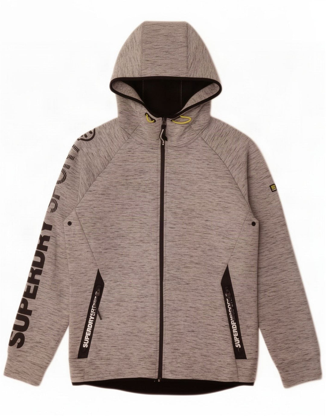 Superdry Maglione con cappuccio e zip grafica da uomo grande grigio poliestere