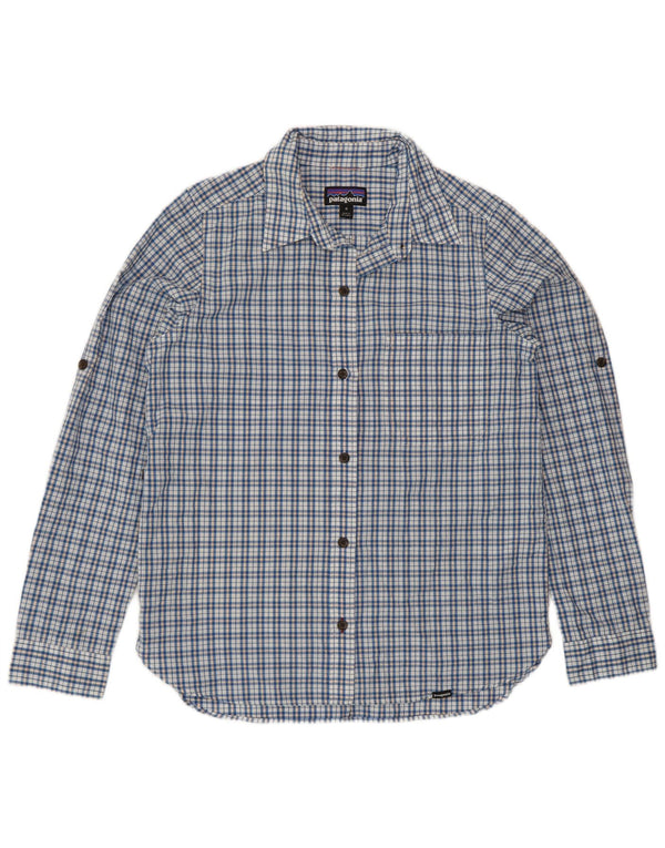 Camicia da donna Patagonia UK 14 Cotone a quadri blu medio