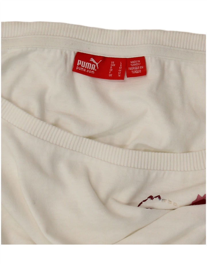 T-shirt grafica da donna PUMA Top UK 14 Medium White