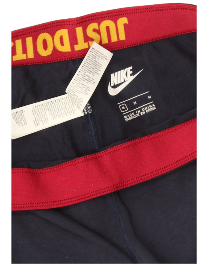 Leggings grafici da donna NIKE UK 12 medio cotone blu navy