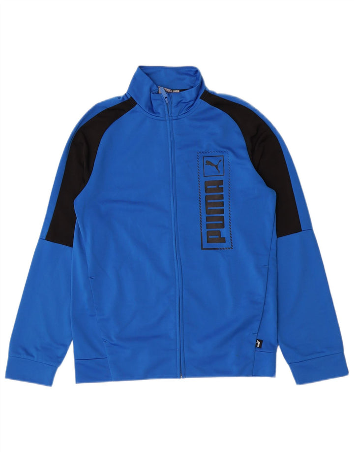 Giacca da tuta grafica da ragazzo Puma 13-14 anni Blu Colourblock