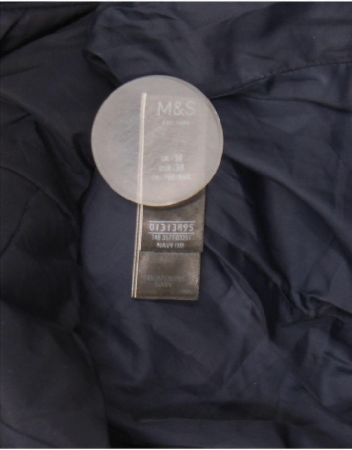 Giacca imbottita trapuntata da donna Marks & Spencer UK 10 piccola blu navy