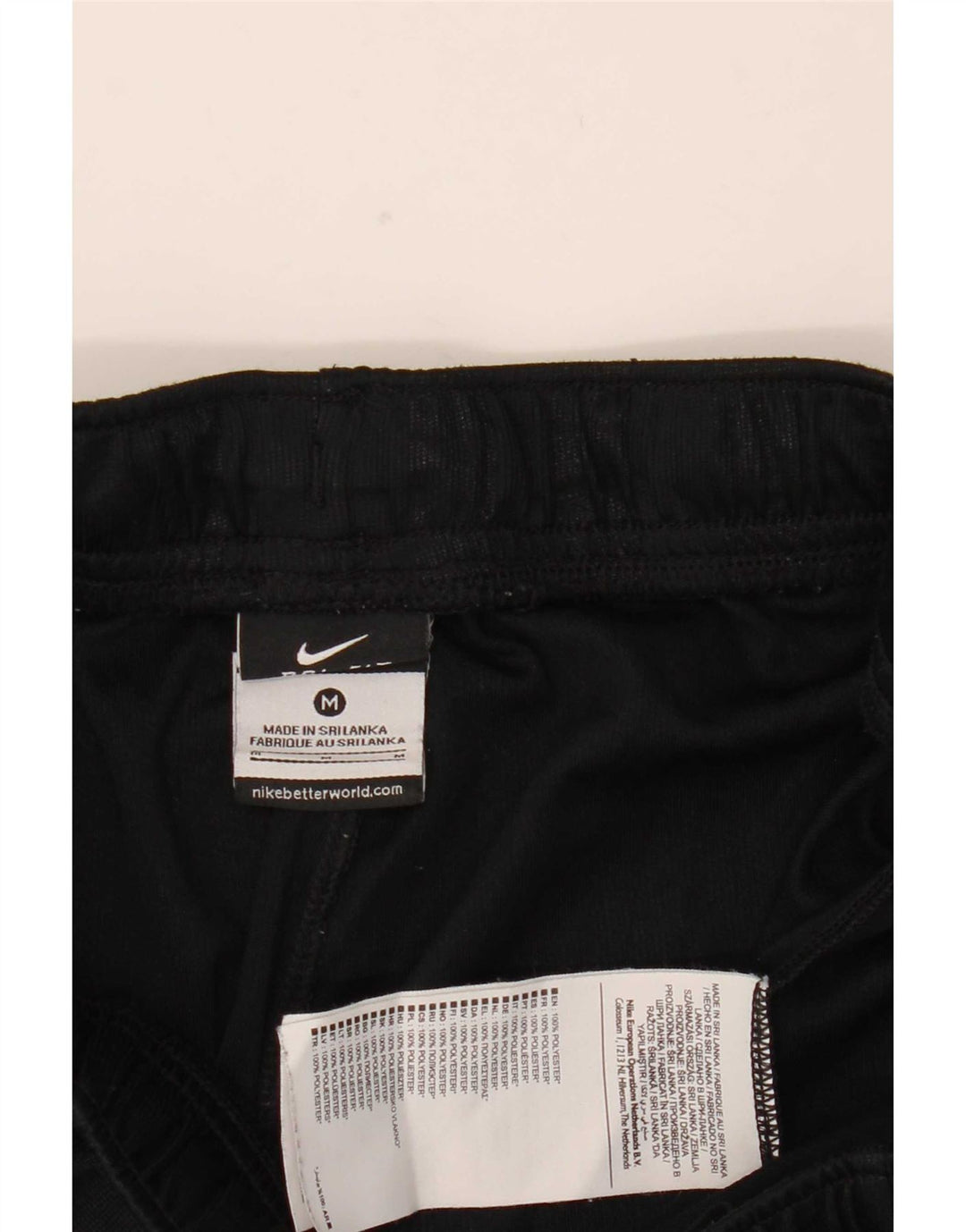 Pantaloncini sportivi Nike Dri Fit da uomo in poliestere a righe nere medie