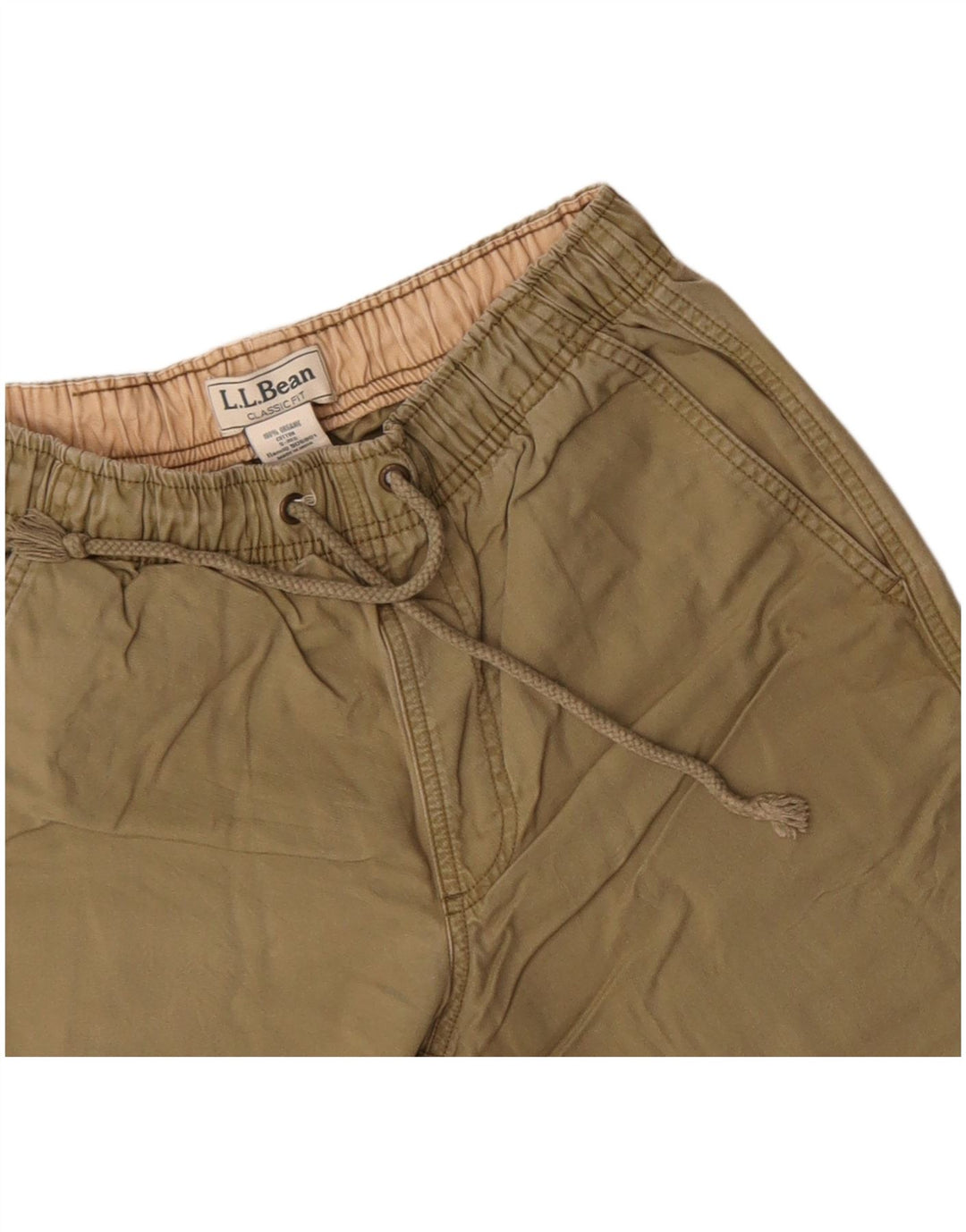 Pantaloncini da uomo dalla vestibilità classica L.L.Bean piccoli W27 in cotone kaki
