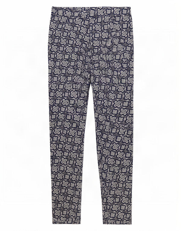 Leggings da donna Marks & Spencer UK 10 piccolo viscosa floreale blu