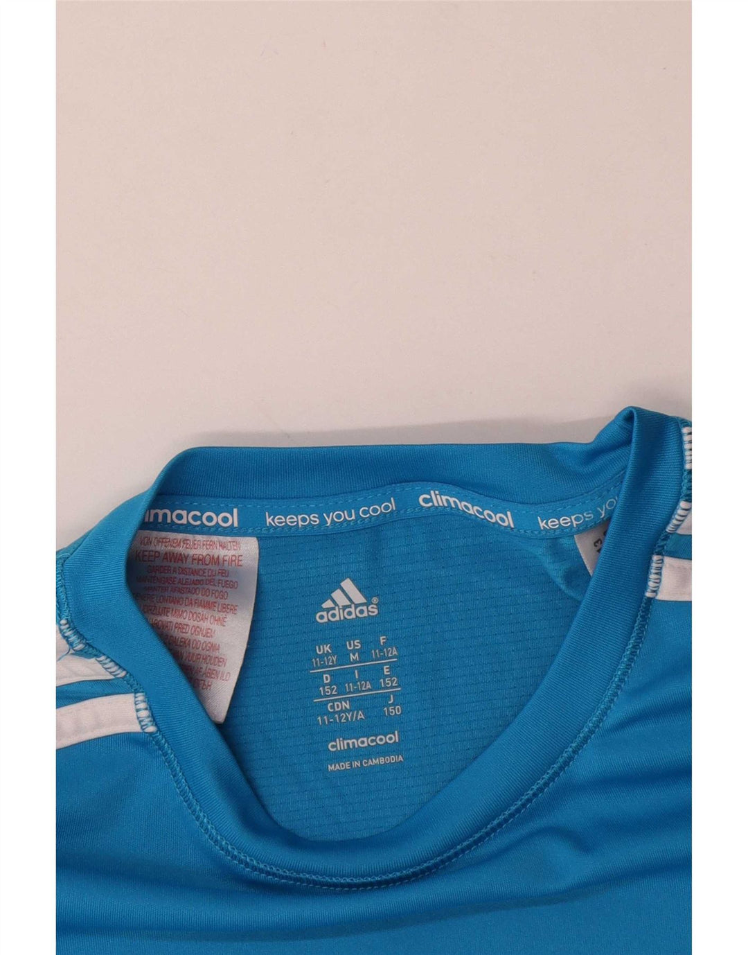 T-shirt Adidas da ragazzo Climacool 11-12 anni in poliestere blu