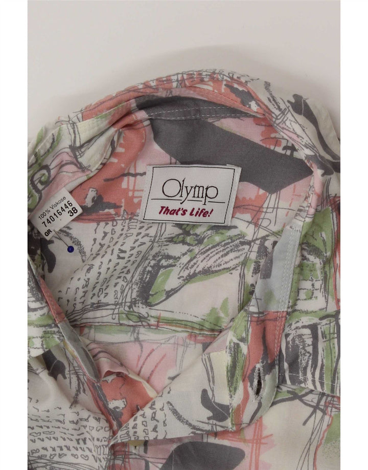 Camicia grafica da uomo Olymp taglia 38 viscosa patchwork multicolore media