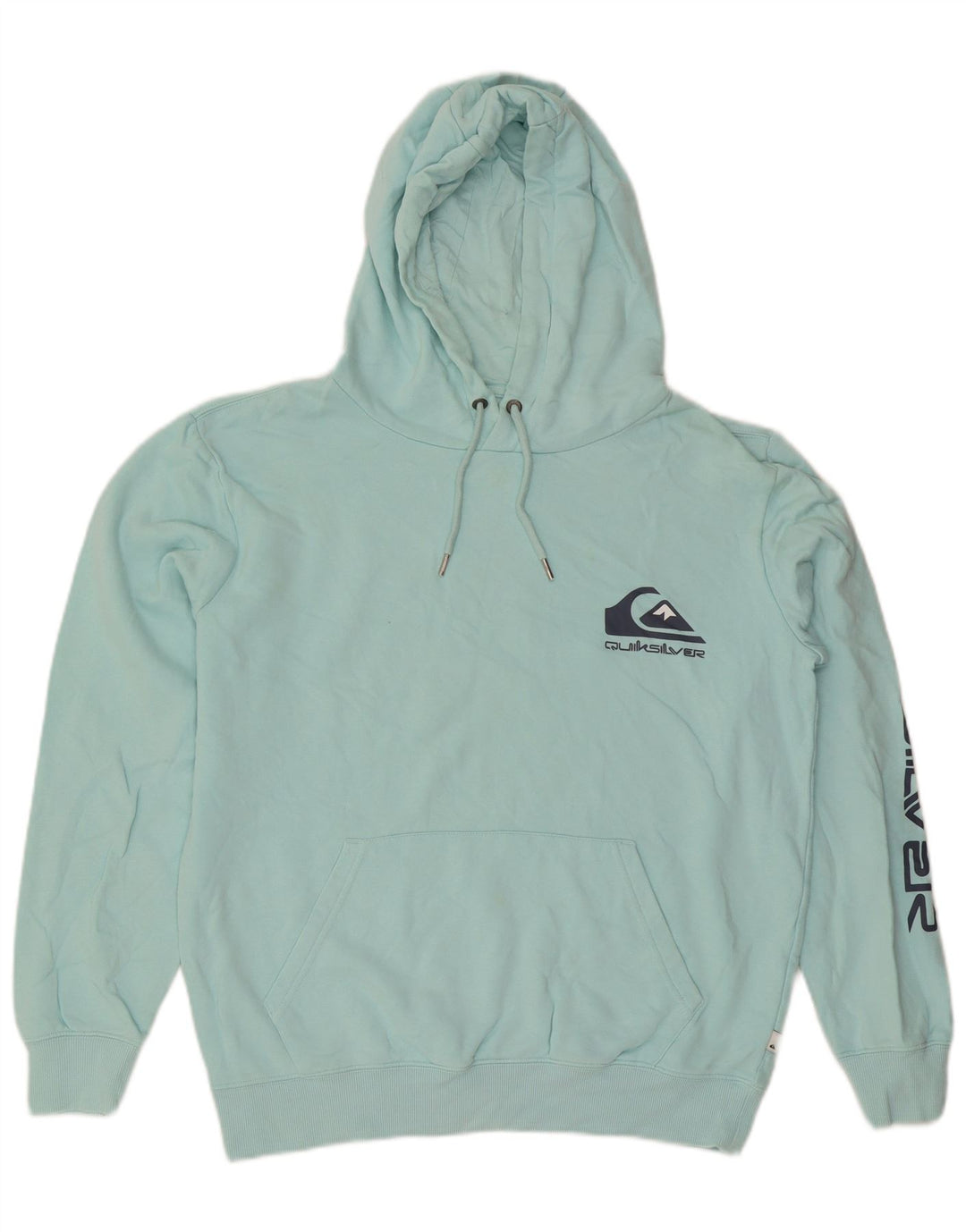 Quiksilver Felpa con cappuccio oversize con grafica da donna UK 14 Medio Turchese