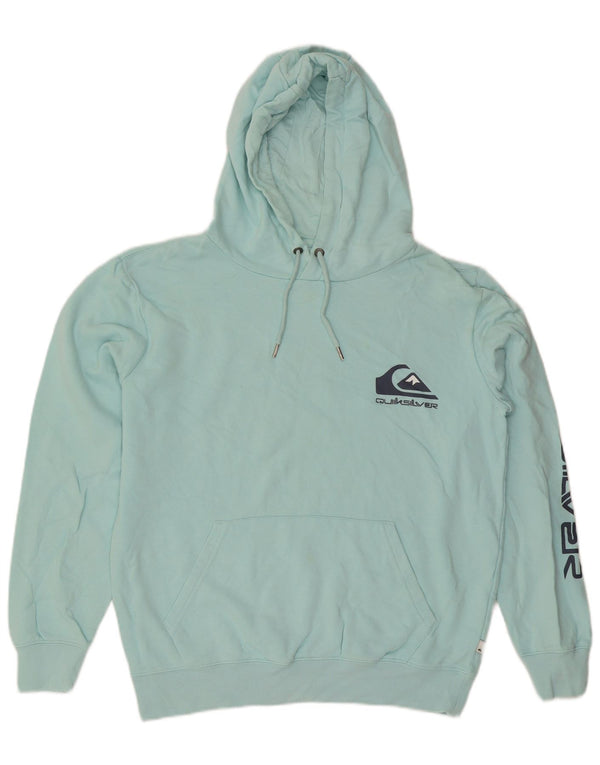 Quiksilver Felpa con cappuccio oversize con grafica da donna UK 14 Medio Turchese