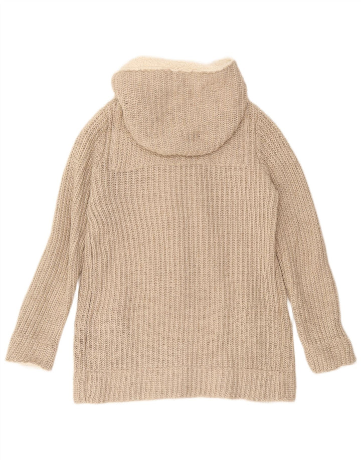 Maglione cardigan con cappuccio da donna Zara UK 14 Poliestere beige medio