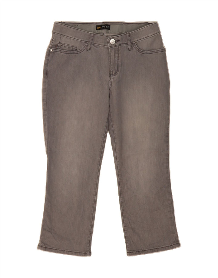 LEE Womens Regular Fit Mid Rise Capri Jeans US 4 Small W27 L22 Grey Cotton Vintage Lee and Second-Hand Lee from Messina Hembry 