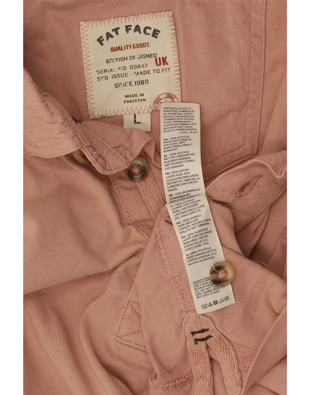 Polo da uomo Fat Face grande in cotone rosa