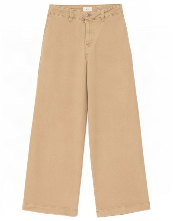 Jeans a gamba larga da donna Marks & Spencer UK 8 piccoli W26 L28 Cotone beige