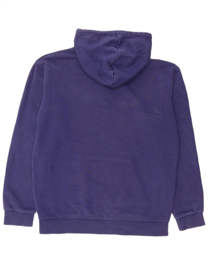 Felpa con cappuccio da uomo Adidas media in cotone blu navy