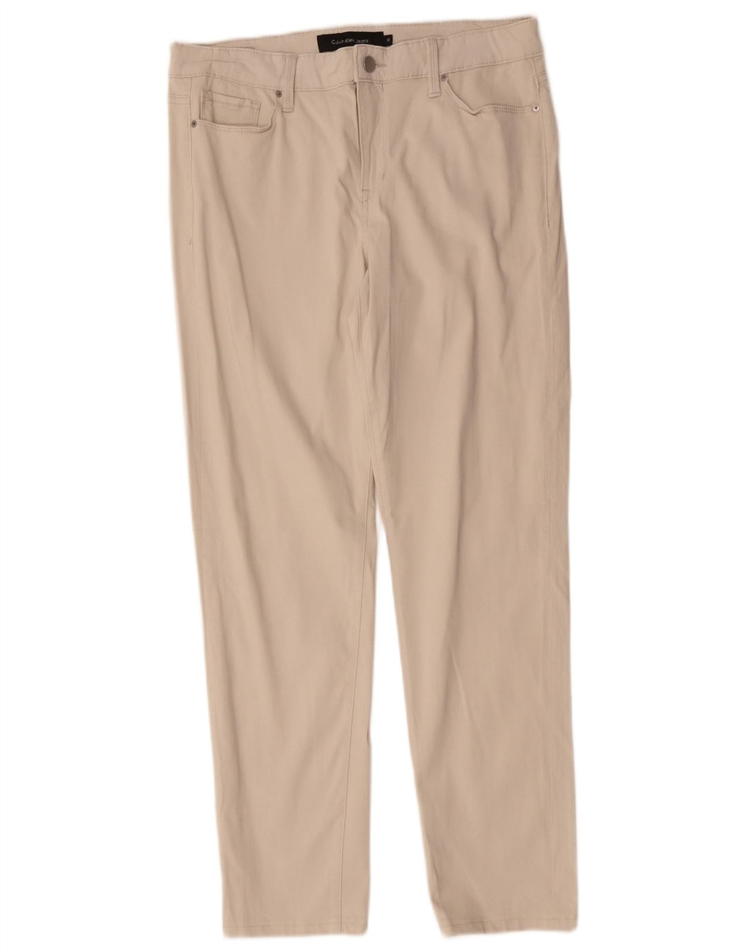 Pantaloni casual dritti da donna Calvin Klein US 12 Large W32 L29 Bianco