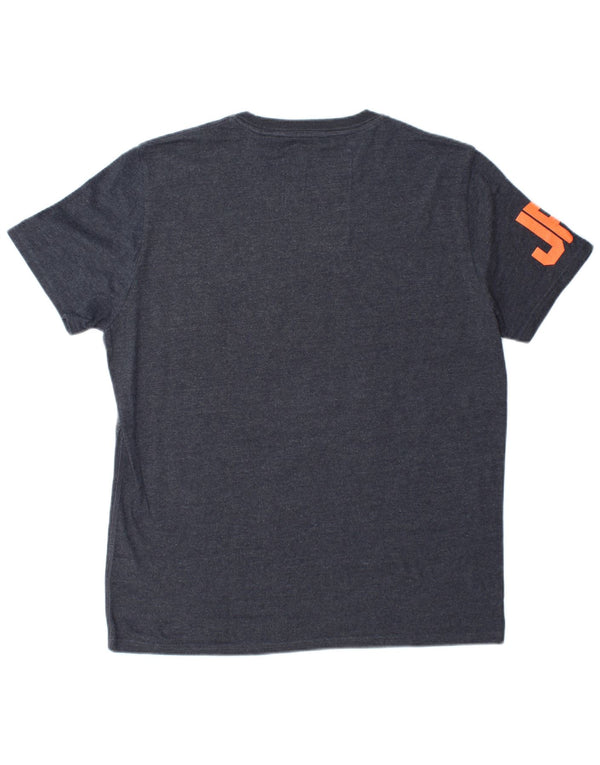 T-shirt grafica da uomo Superdry Top 2XL in cotone color block grigio