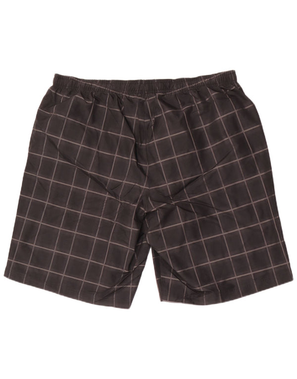 Reebok Mens Sport Shorts XL  Black Check Polyester