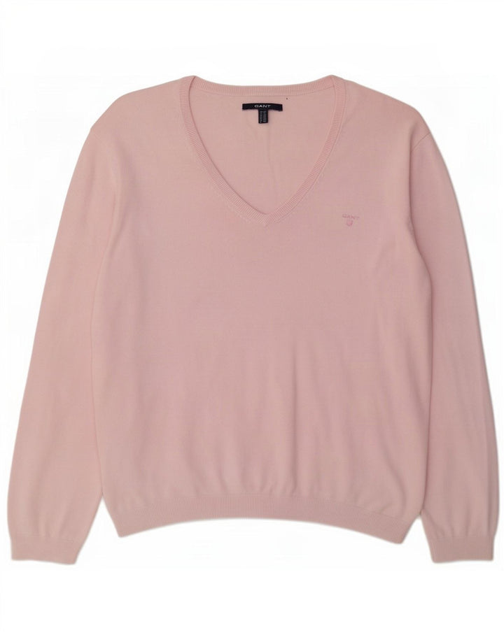 Gant Maglione da uomo con scollo a V 3XL cotone rosa