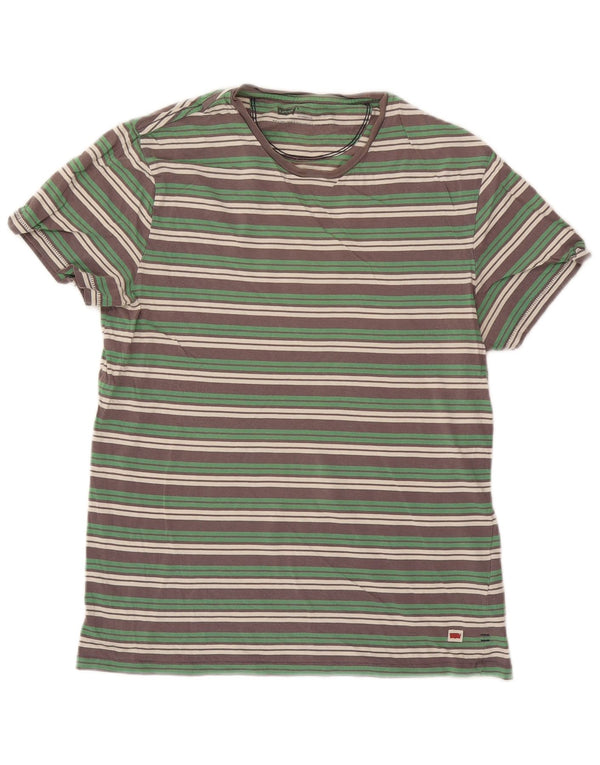 T-shirt da uomo Levi's Top in cotone a righe verde medio