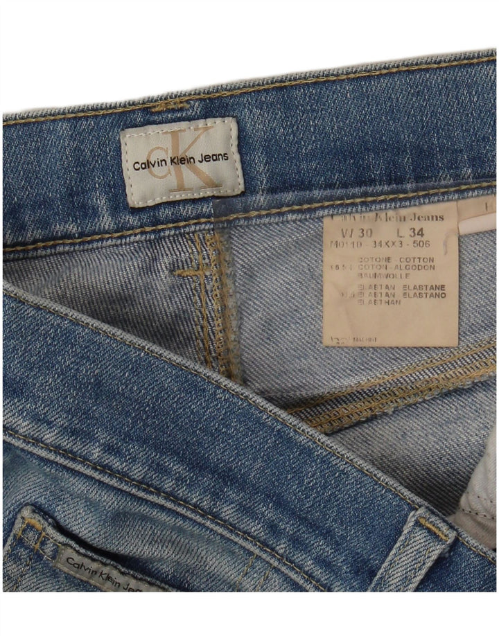 CALVIN KLEIN Jeans Cropped Uomo W30 L29 Blu Cotone