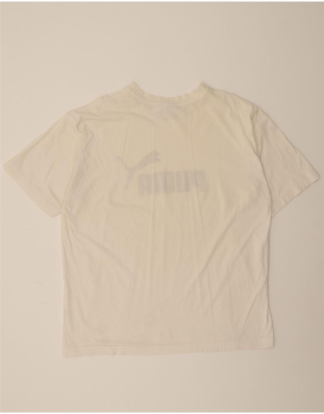 PUMA Mens Graphic T-Shirt Top XL White Vintage Puma and Second-Hand Puma from Messina Hembry 