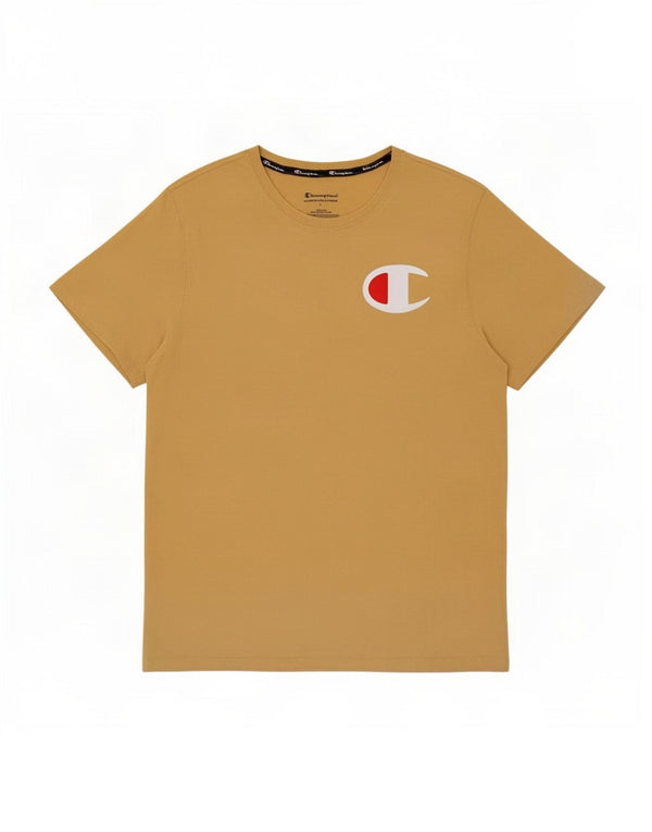 T-shirt grafica da uomo Champion Top grande in cotone giallo