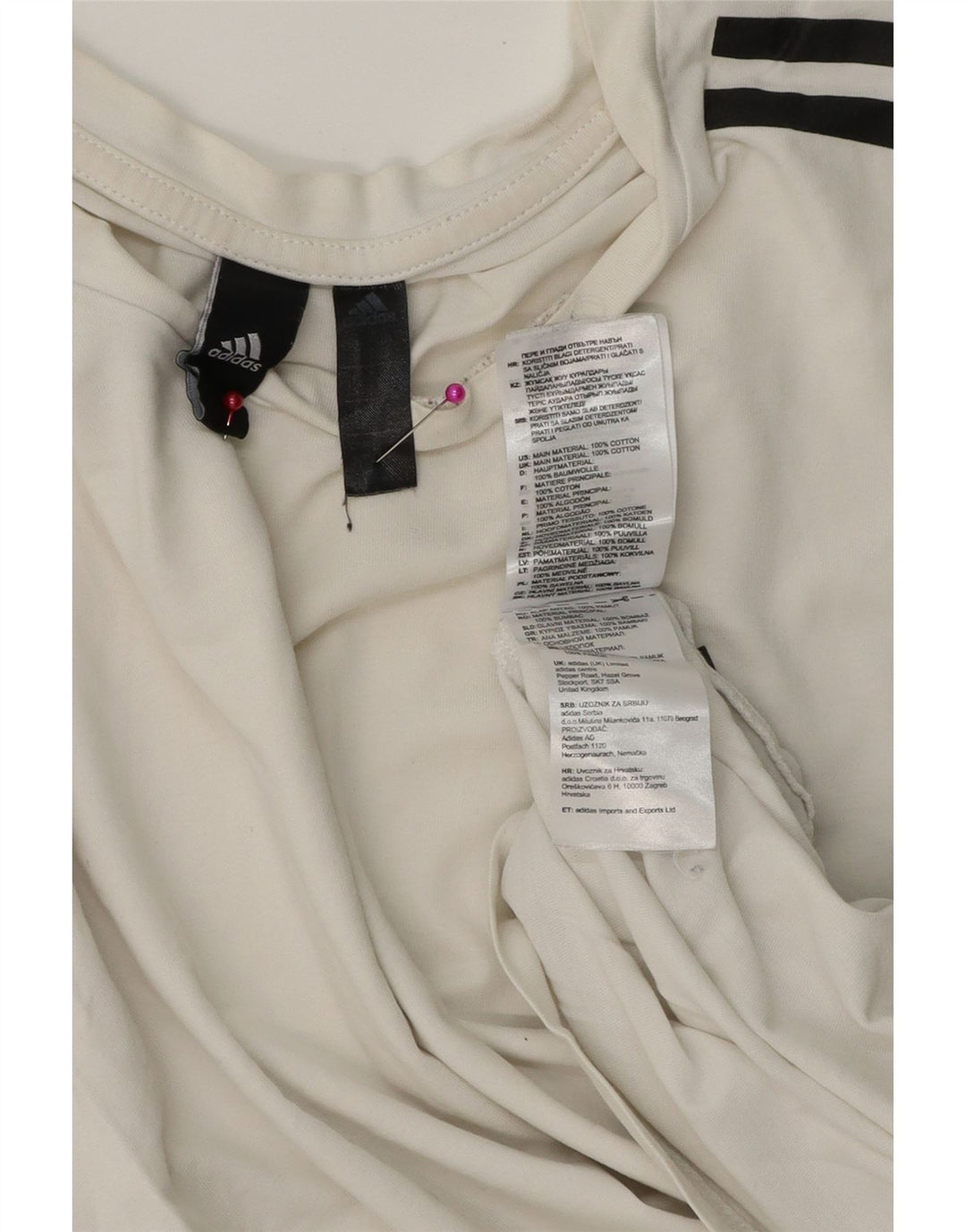 T-shirt ADIDAS da uomo Top piccola in cotone bianco