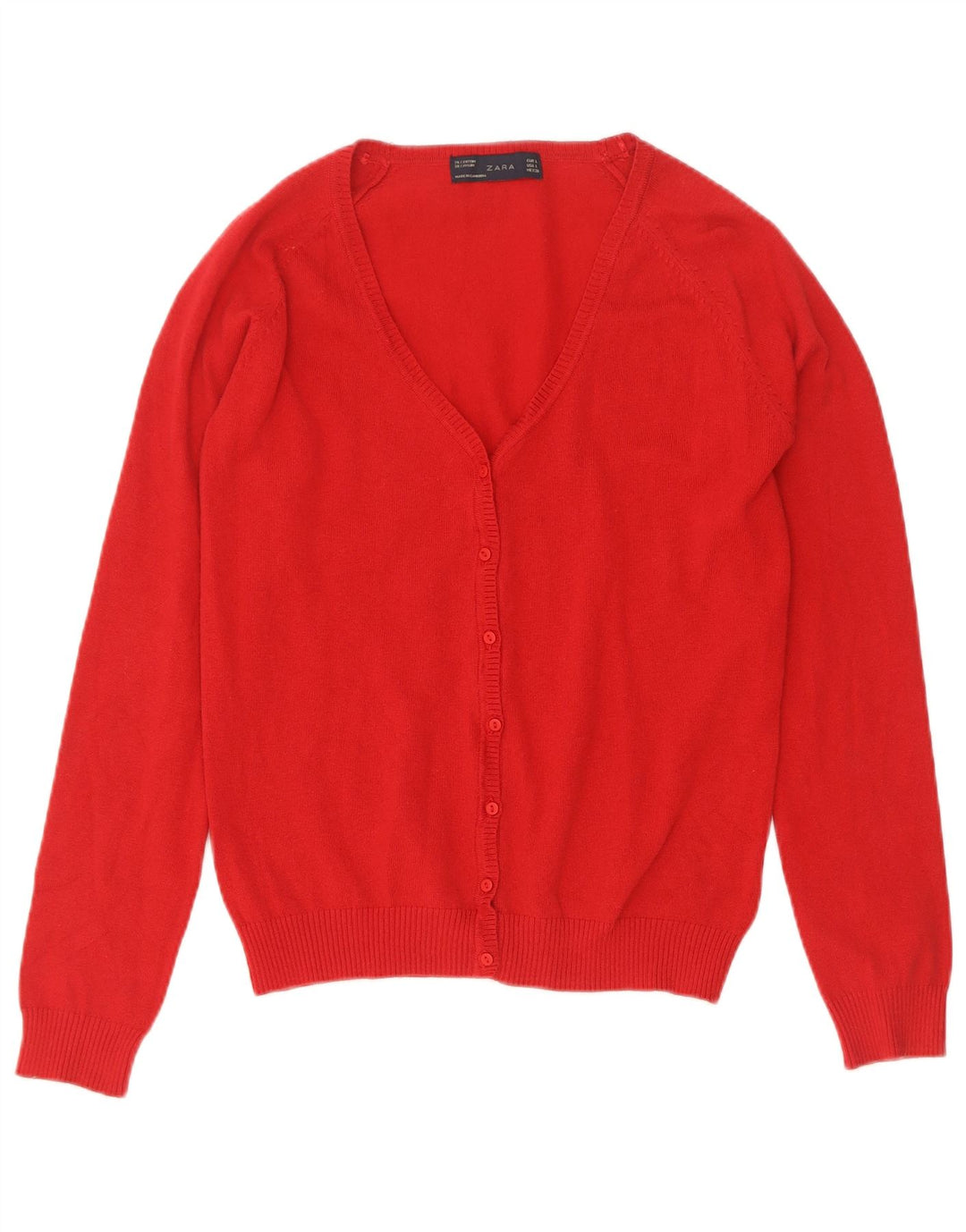 Maglione cardigan da donna Zara UK 14 grande rosso