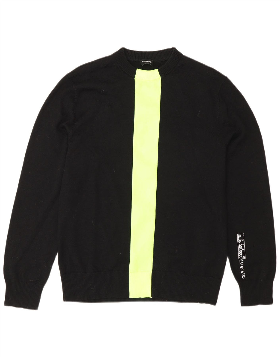 Maglione maglione girocollo con grafica da uomo Diesel blocco colore nero medio