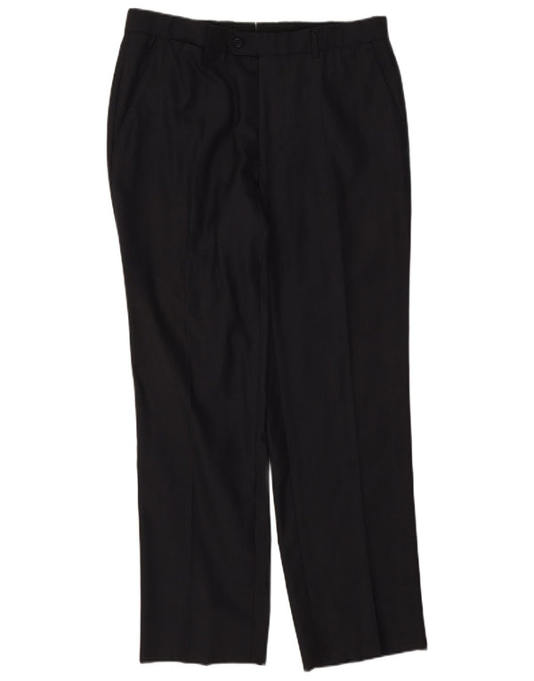 Pantaloni da abito dritti da uomo Massimo Dutti EU 42 Large W32 L28 Blu Navy