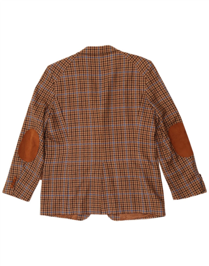 Giacca blazer da uomo a 3 bottoni Bostonian IT 52 XL lana pied de poule marrone