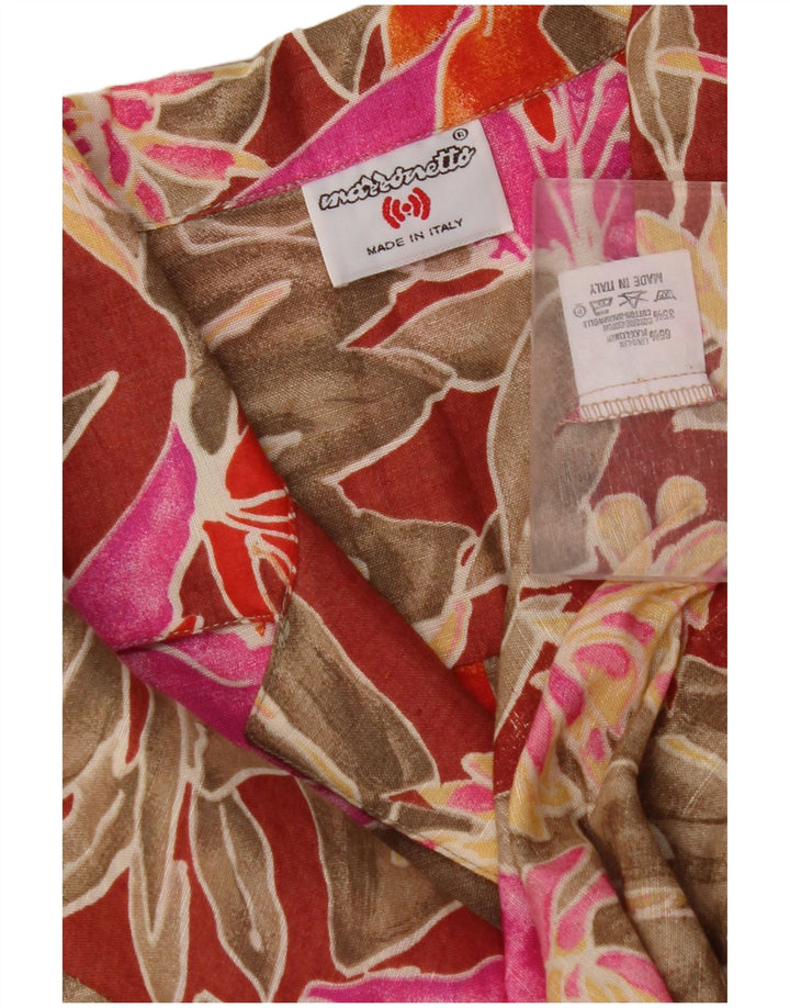 Maglia Donna Manica Corta MAZZONETTO IT 46 Grande Floreale Multicolore