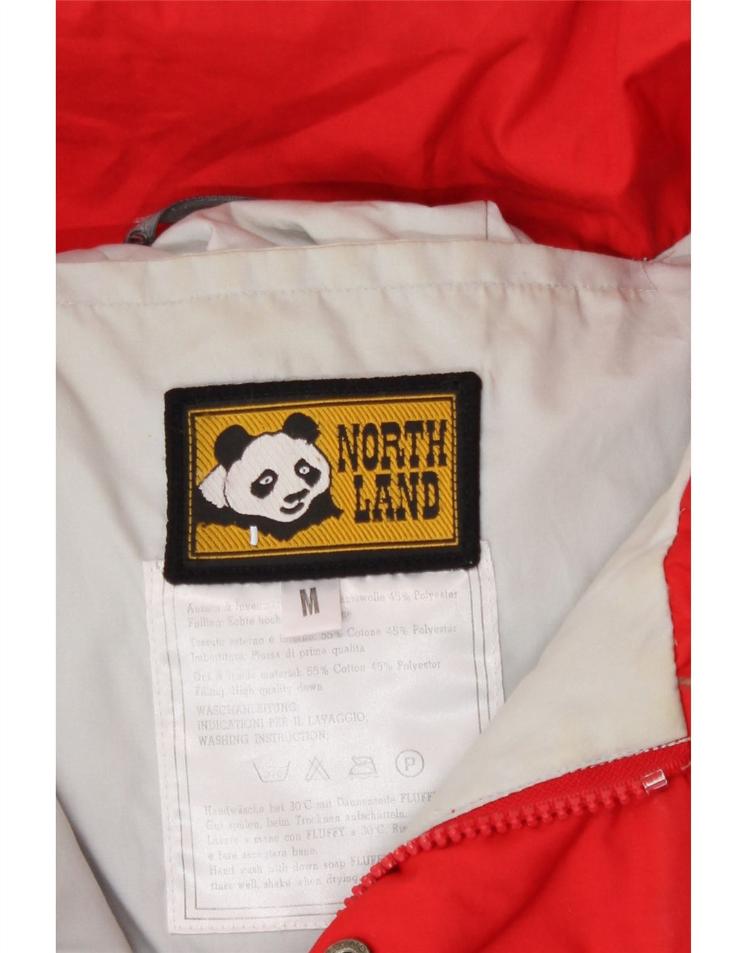 Giacca imbottita con cappuccio da uomo North Land UK 38 Cotone rosso medio