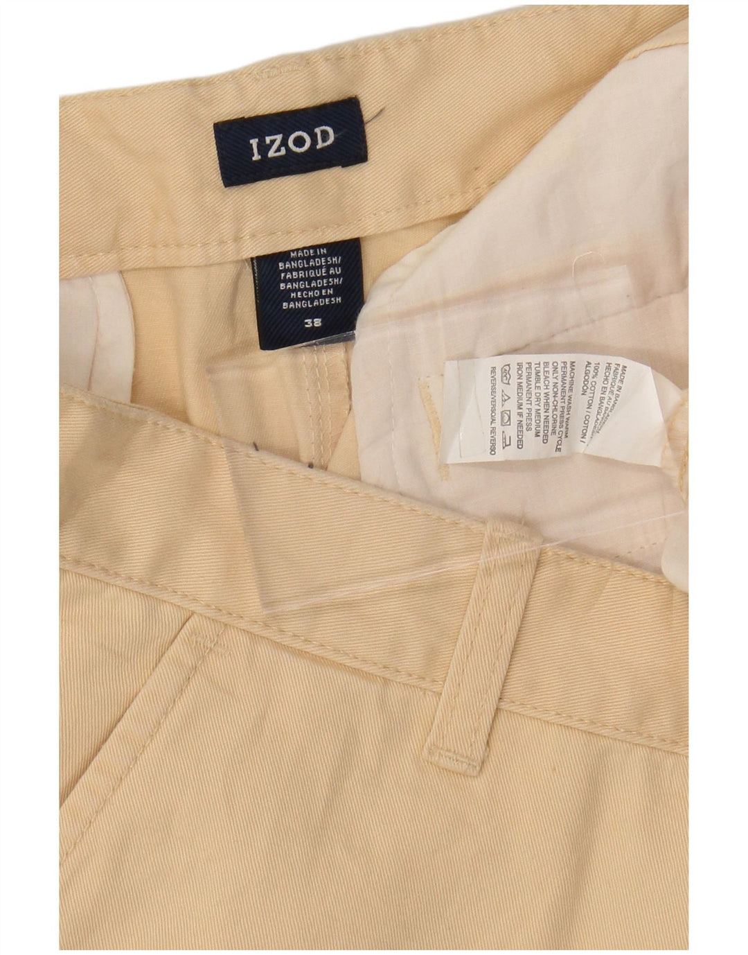 Pantaloncini cargo da uomo IZOD W38 XL in cotone beige