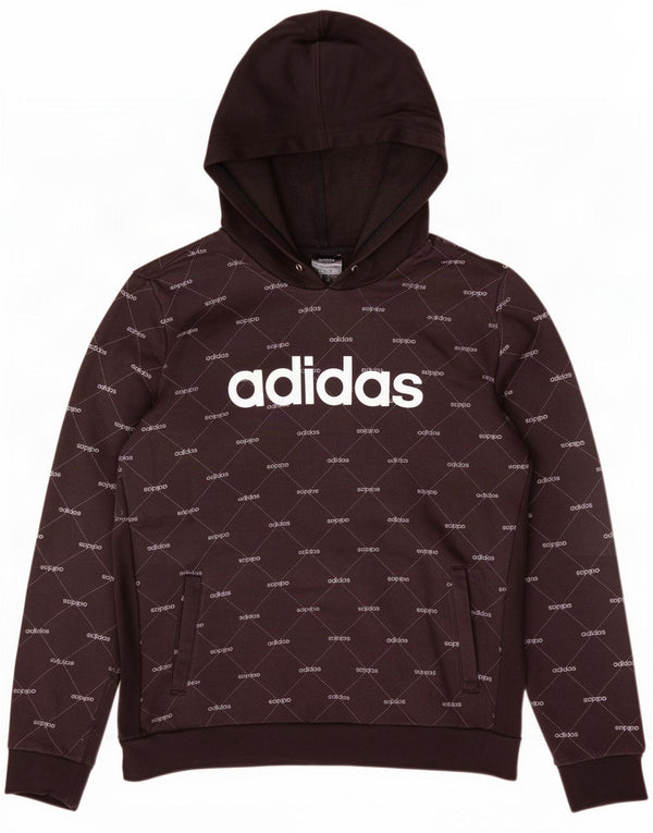 Felpa con cappuccio grafica da donna Adidas UK 24/26 2XL cotone nero
