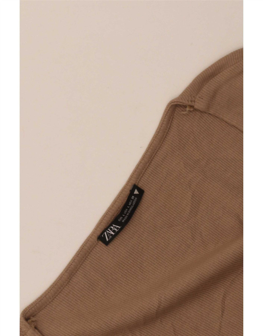 Top corto da donna Zara a maniche lunghe UK 14 grande marrone