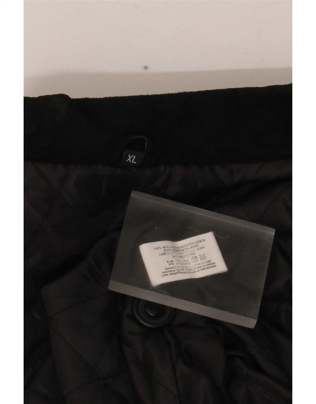 Giacca vintage da uomo in pelle scamosciata vestibilità regolare UK 42 XL in pelle nera