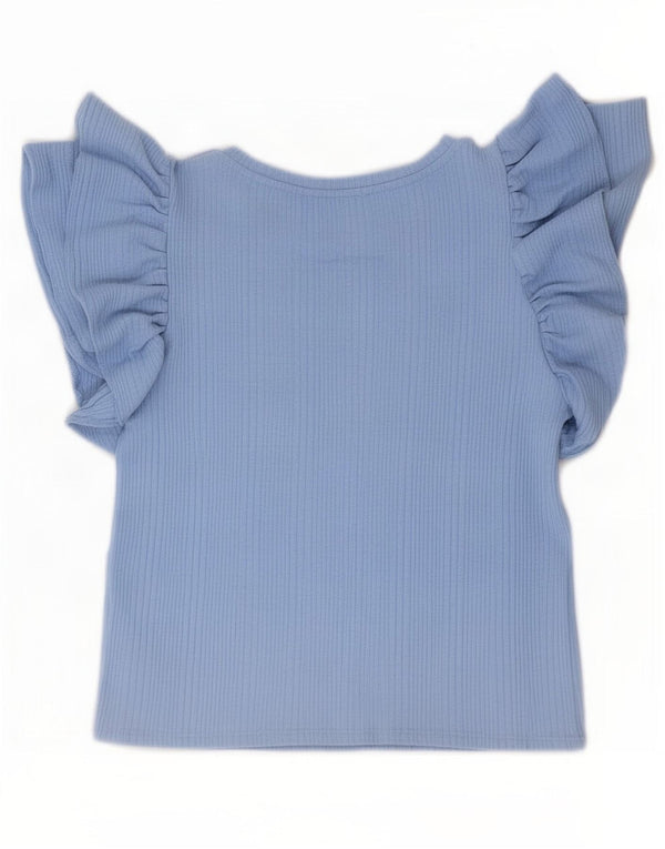 T-shirt corta da donna Zara UK 14 grande blu