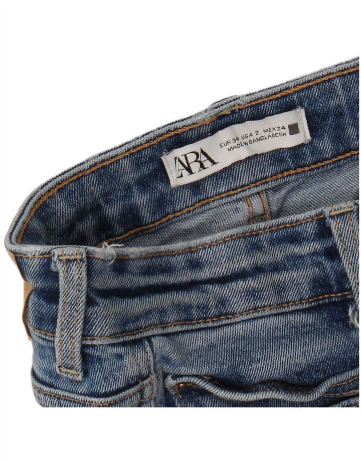 Jeans Bootcut da donna Zara EU 34 2XS W24 L25 Blu
