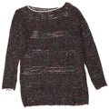 Maglione maglione con scollo a barca da donna VINTAGE UK 12 medio multicolore screziato